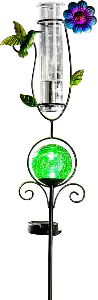 LED Solar Stecker mit Regenmesser, Kolibri