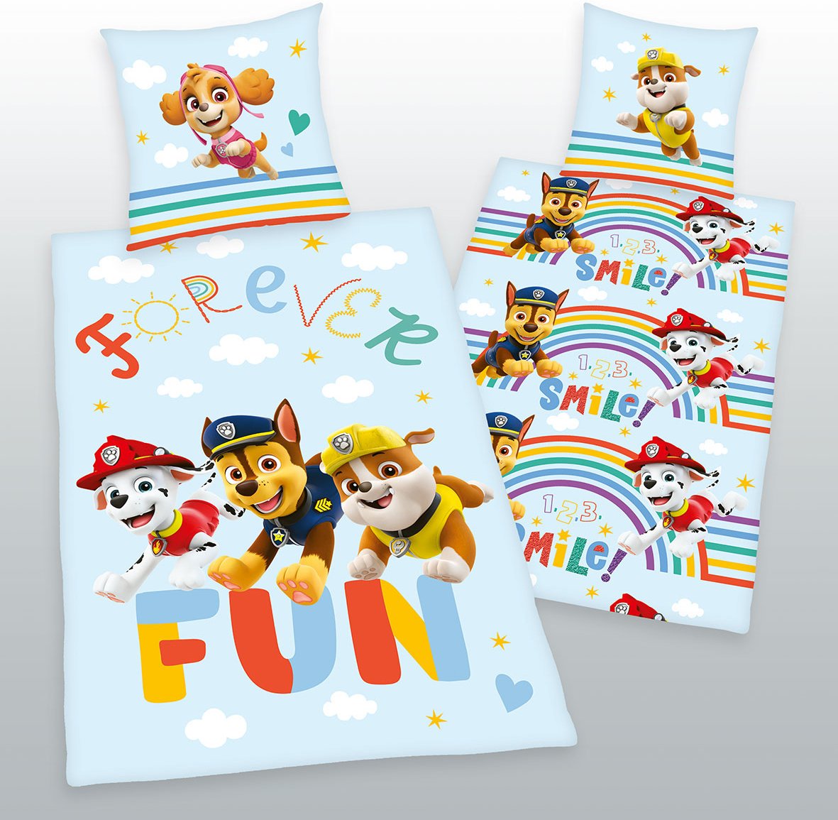Paw Patrol Bettwäsche Größe 80x80 + 135x200 cm
