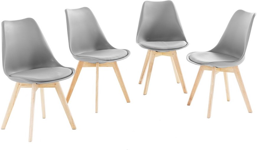 Esszimmerstuhl 4er Set Design Stühle aus Holz, Ca. 57 x 49 x 81cm