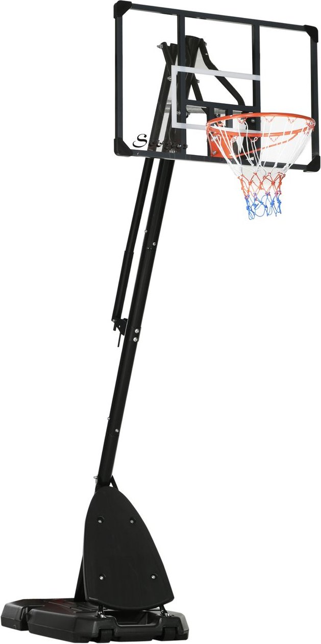 SPORTNOW Basketballständer 293-350 cm Basketballkorb mit Ständer, Rollen Stahl