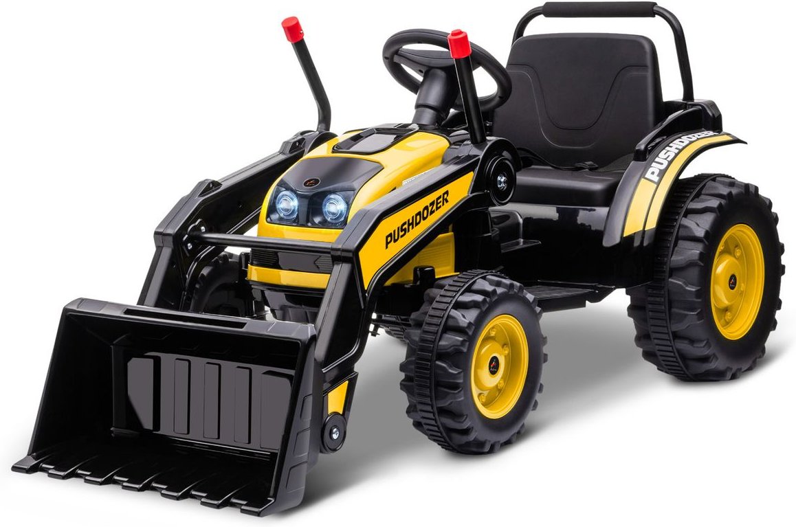 Kinder Elektrobagger Sitzbagger für Kinder Geländewagen traktor elektrisch zum Fahren mit Musik Schaufel Armen 3–5 Jahre...