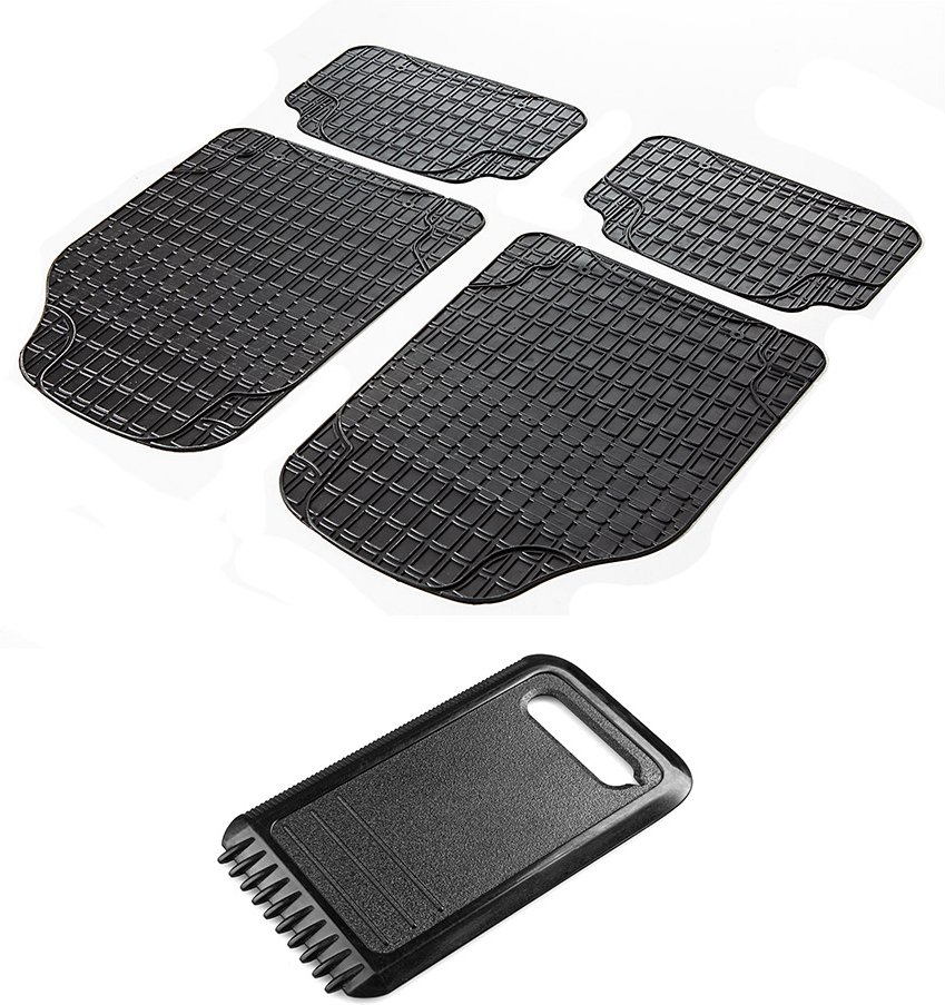 Kfz-Gummimatten "Yukon" - 4er-Set + Eiskratzer