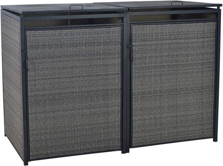 Mülltonnenabdeckung Basis + Anbau groß Kunststoffgeflecht