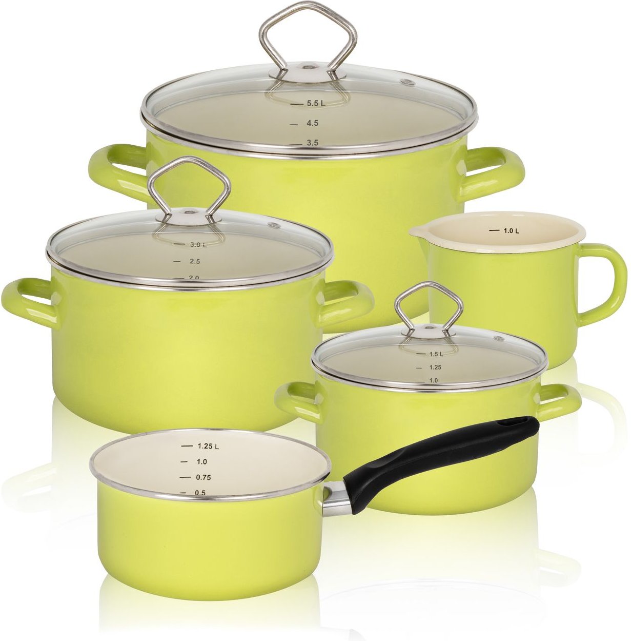 Emailliertes Topf-Set JUIST, 5tlg.