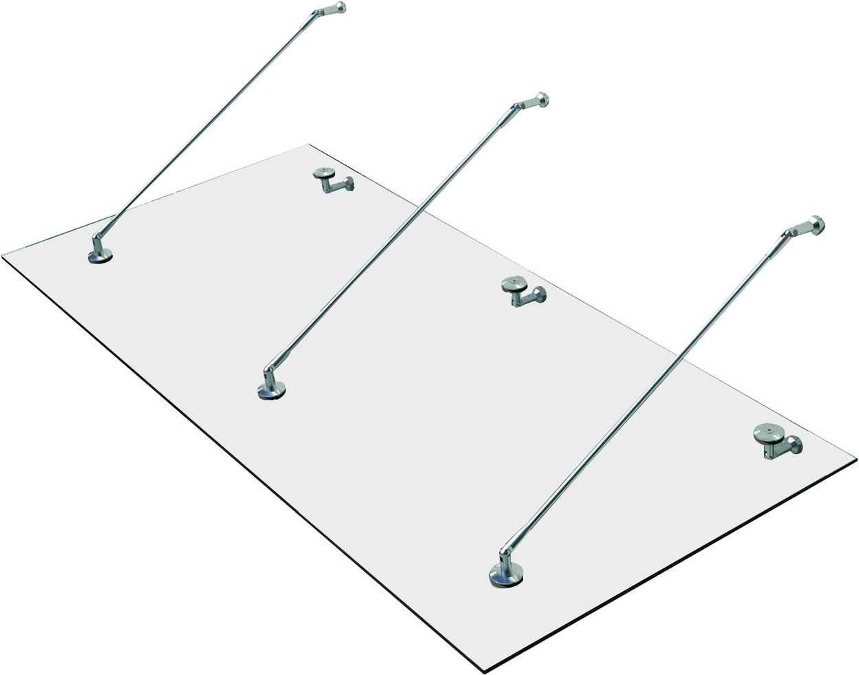 Glasvordach mit gehärtetem Glas und Edelstahl - ca. 200 x 90 cm