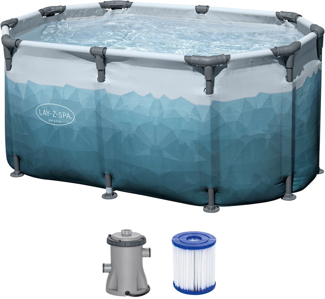 LAY-Z-SPA® Eisbad Glacial Dip™ mit Filterpumpe 150 x 90 x 65 cm, oval