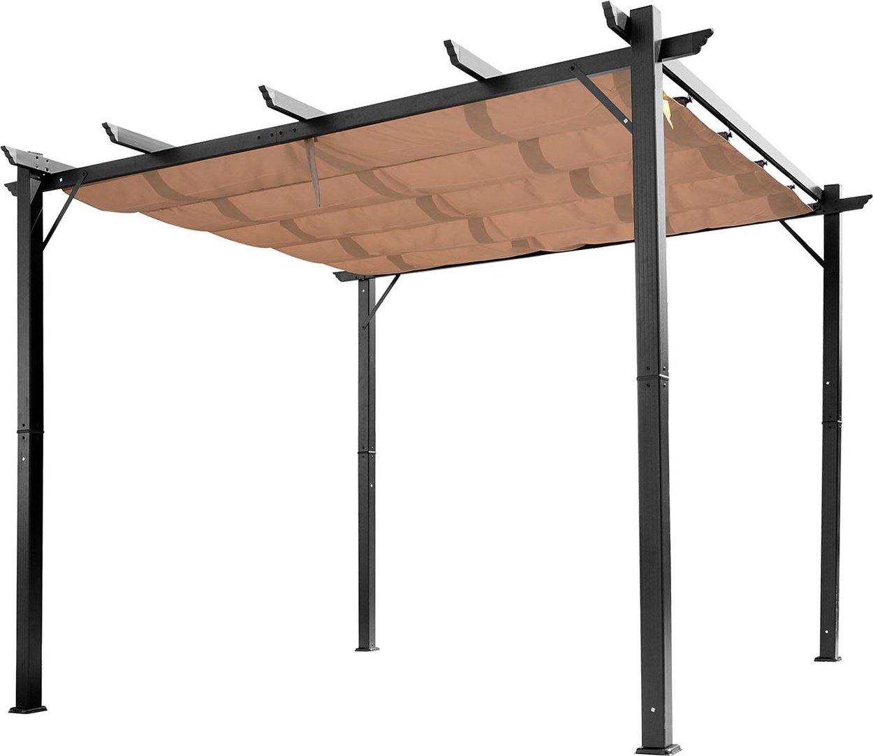 Pergola Pavillon mit einstellbarem Stoffdach 3 x 4m Alu Überdachung
