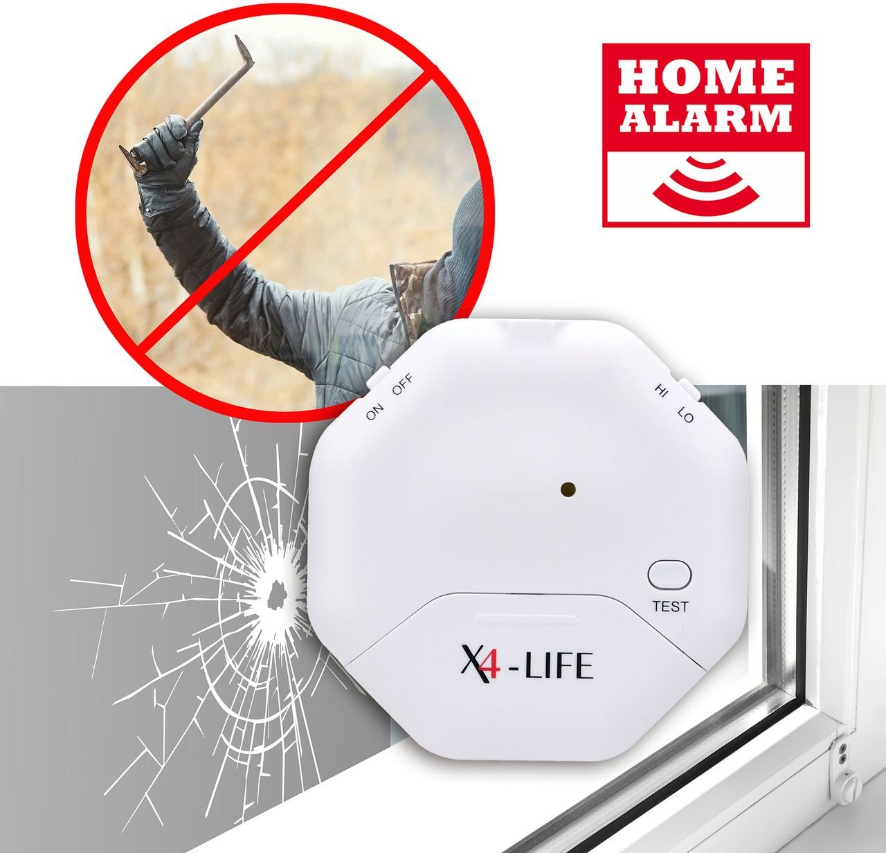 Security Glasbruch- und Öffnungs-Alarm