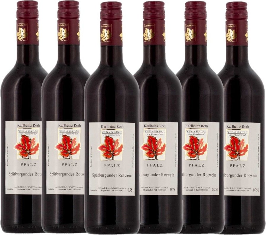 Thumbnail - Weingut Karlheinz Roth Spätburgunder Rotwein QbA halbtrocken 2022 - 6er Karton