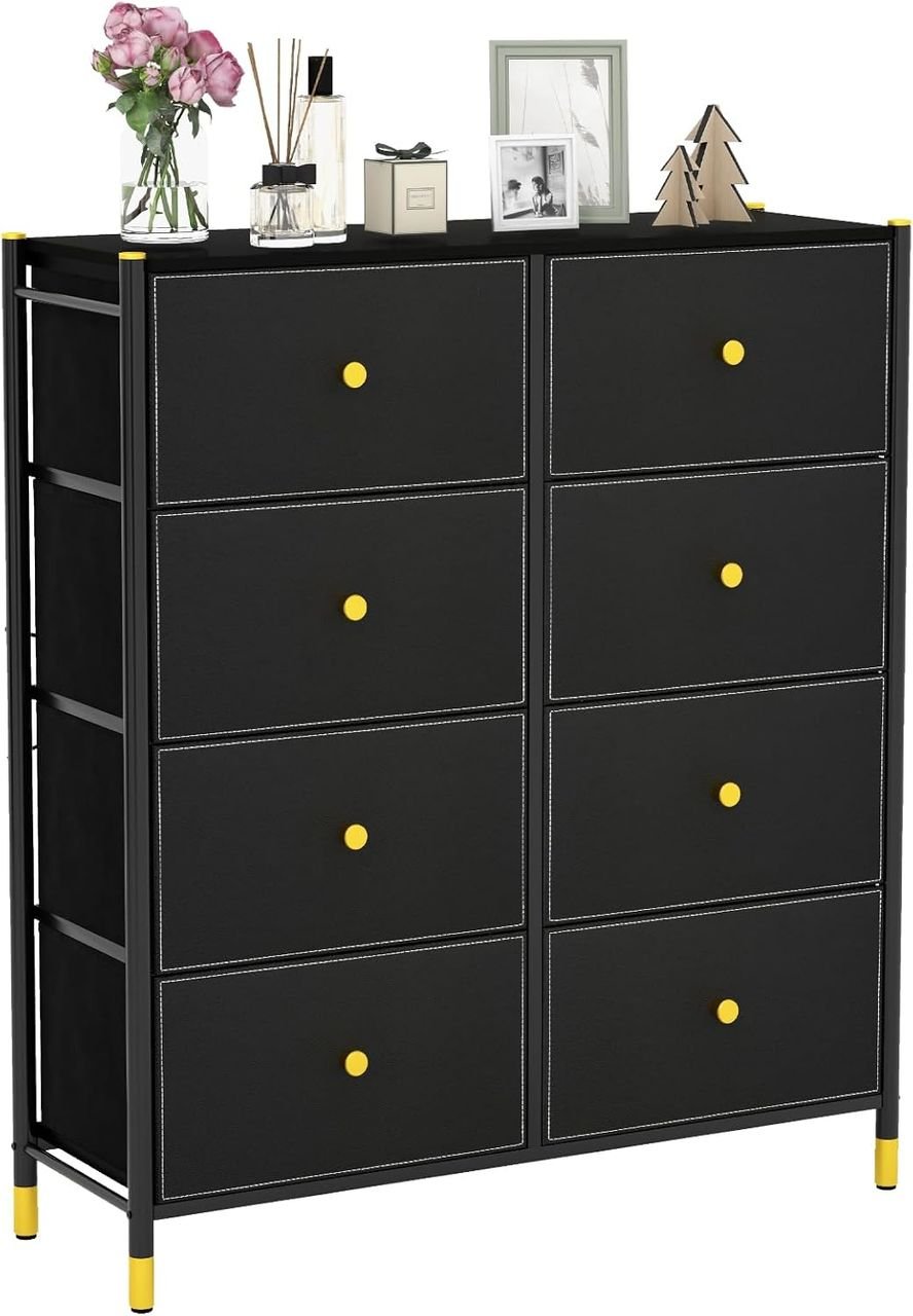 Stoffkommode Schubladenkommode mit Metallrahmen