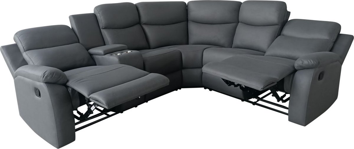 Ecksofa mit Stauraum & verstellbare Relax- und Liegefunktion - Grau