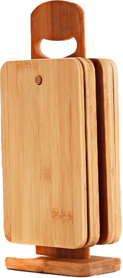 Thumbnail - Bambus Brettchenständer mit 6 Brettchen