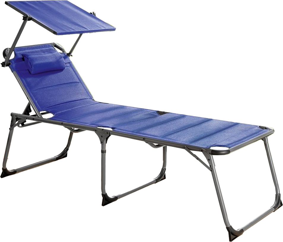 Komfort-Sonnenliege inkl. Kissen gepolstert aus Aluminium, ca. 203 x 67,5 x 48 cm - Blau