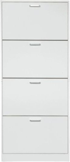 Ravon Schuhschrank mit 4 Türen, ca. 63 x 24 x 150 cm – Weiß