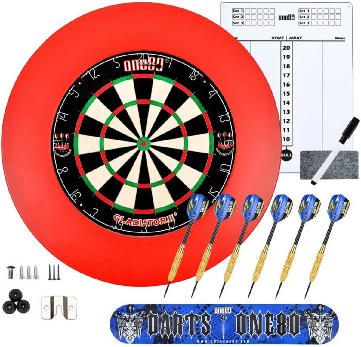 Professional Perfection Dartscheibe mit Pfeilen Steeldartscheibe aus Sisal mit Rotschutzring