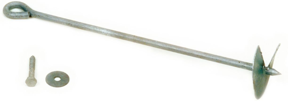 TOM Erdanker mit Scheibe und Schraube, Ankerlänge 60 cm, feuerverzinkt