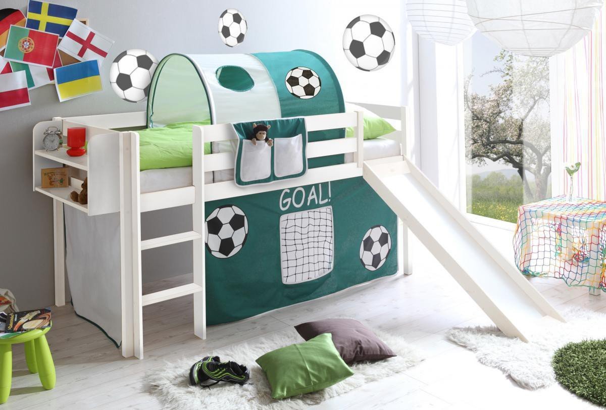 Thumbnail - Rutschbett "Manuel" Kiefer weiß "GOAL"