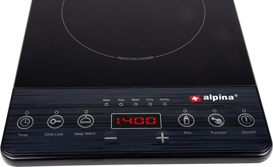 Alpina Induktionskochfeld, 2000 Watt, Schwarz
