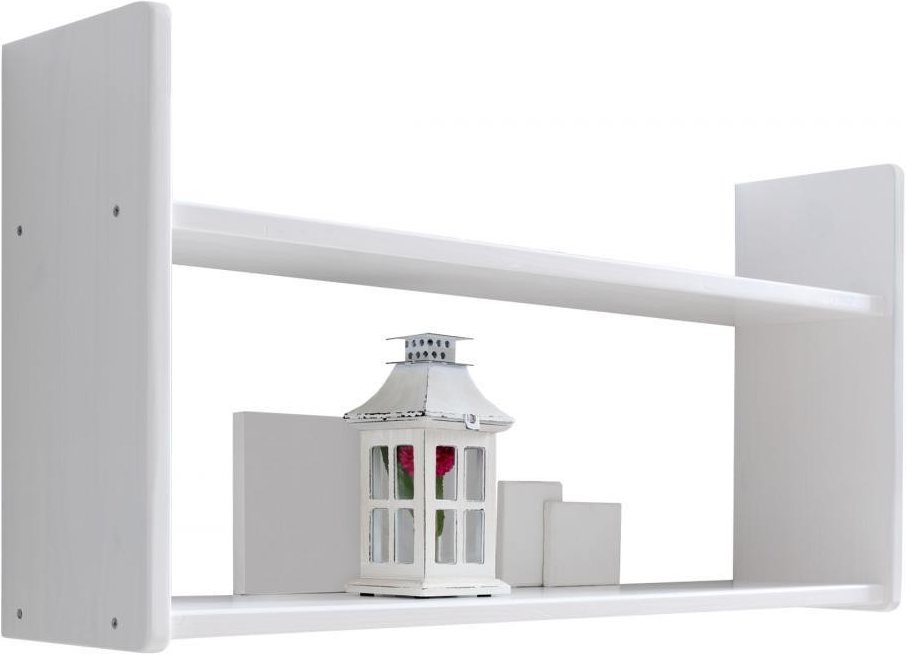 Wandregal Kiefer weiß 2 Böden breit weiß