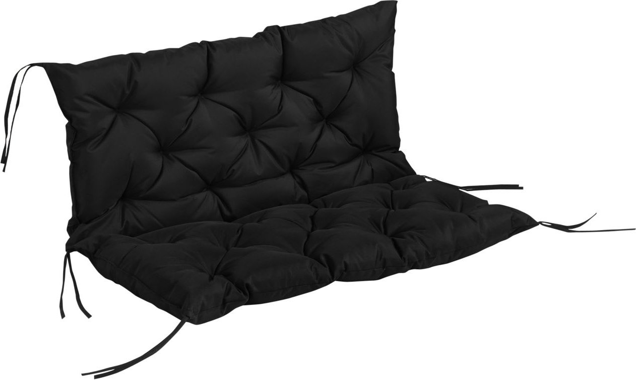 3 Sitzer Bankauflage 100x98x8 cm Bankkissen mit Bändern, Sitzkissen Stuhlkissen