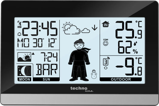 WS9612 moderne Wetterstation, schwarz