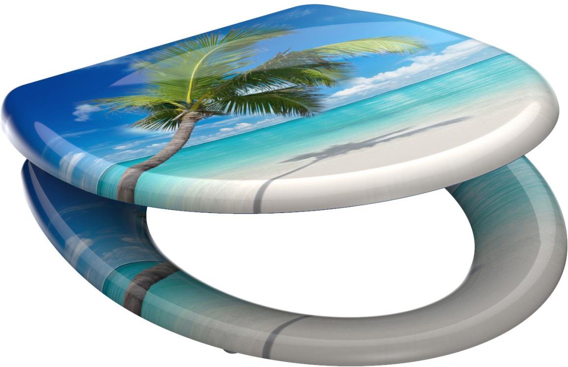 Thumbnail - WC-Sitz CARRIBEAN Duroplast Kunststoff Absenkautomatik Schnellverschluss Motiv