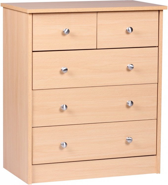 Kommode Buche 60 x 70 x 35 cm Sideboard Anrichte mit 5 Schubladen