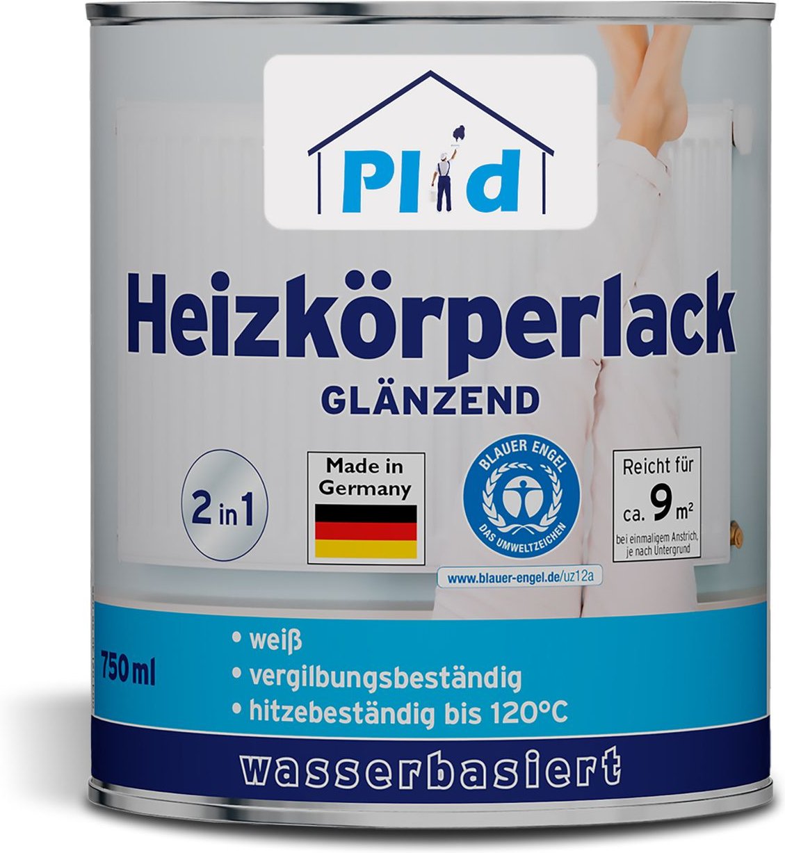 Thumbnail - Heizkörperlack LF 0,75L für ca. 9m², Weiß Glänzend / hitzebeständig bis 120°