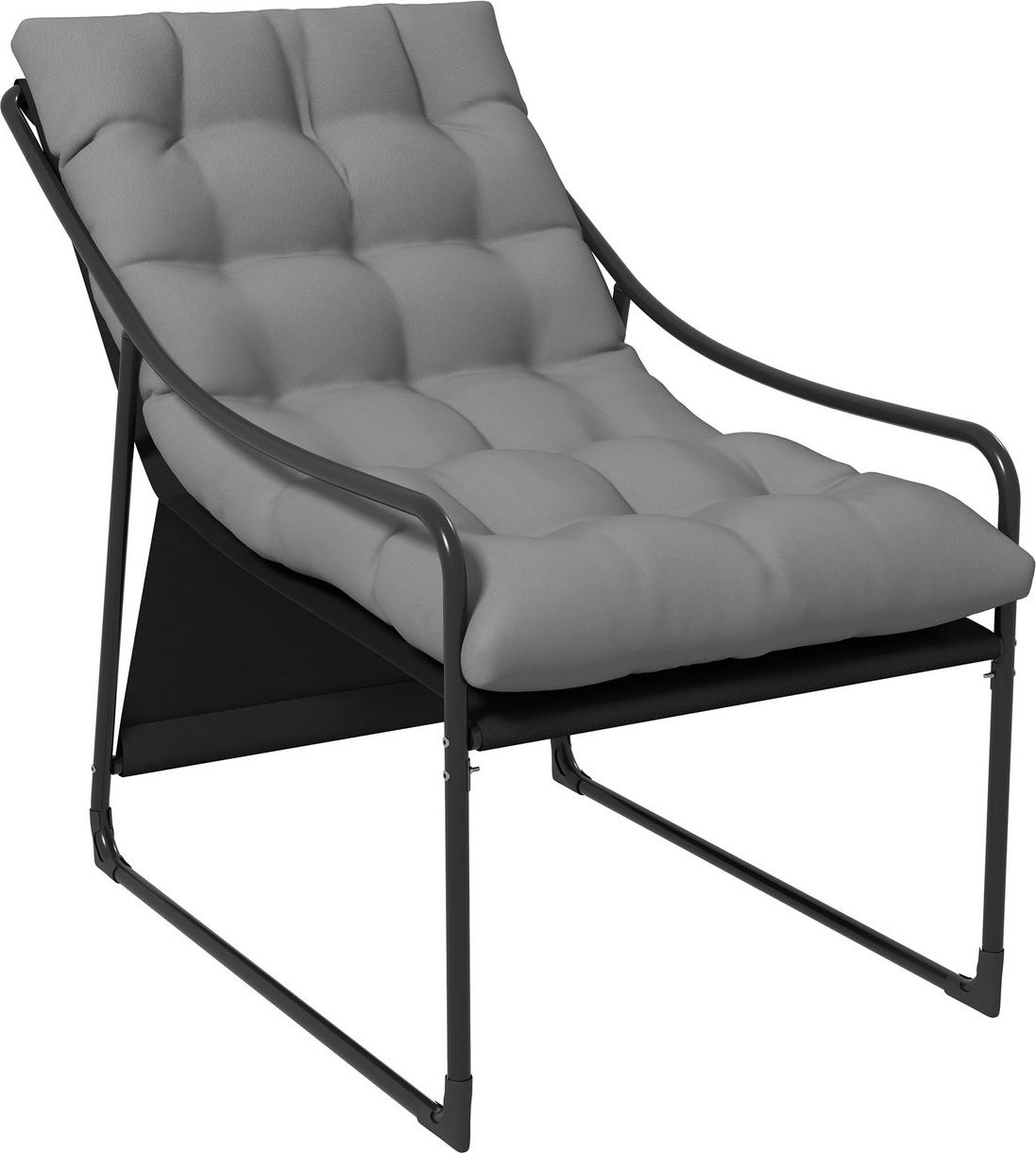 Gartensessel Gartenstuhl mit dickem Kissen Loungesessel mit Armlehne