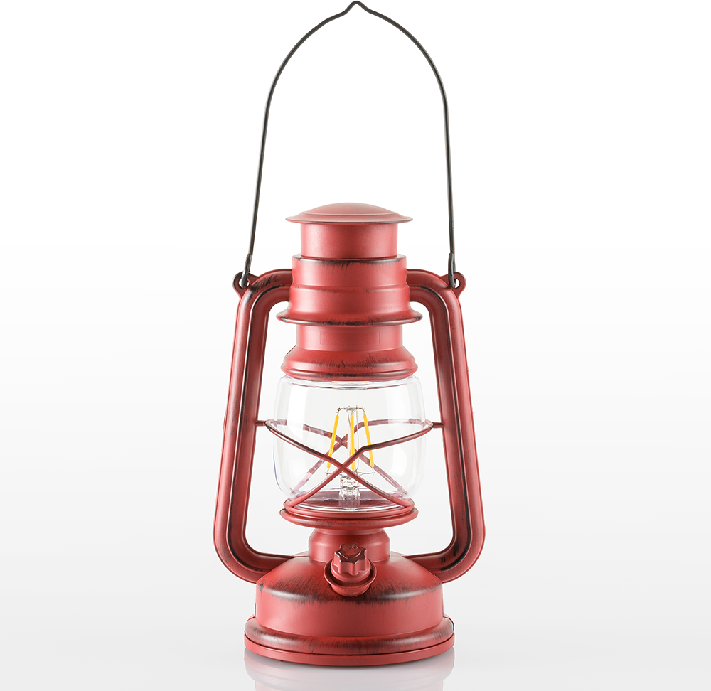 Dimmbare LED-Laterne "Arca" - Rot/Schwarz