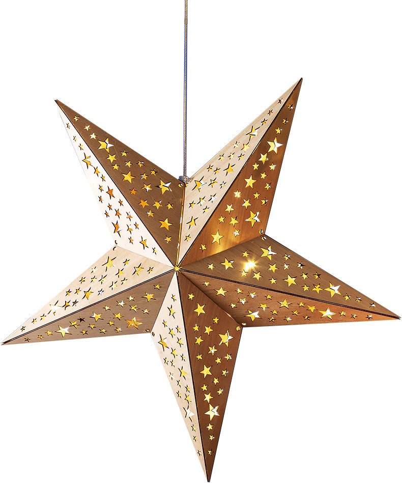 LED-Holzstern - Ca. 60 cm