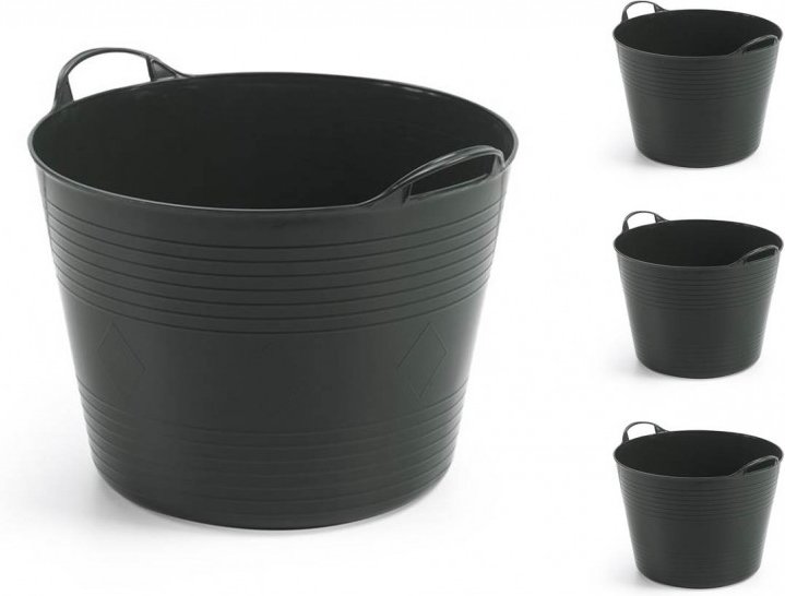 Thumbnail - Set: 4 x Kreher Flexibler Mehrzweckkorb 42 Liter (Schwarz)