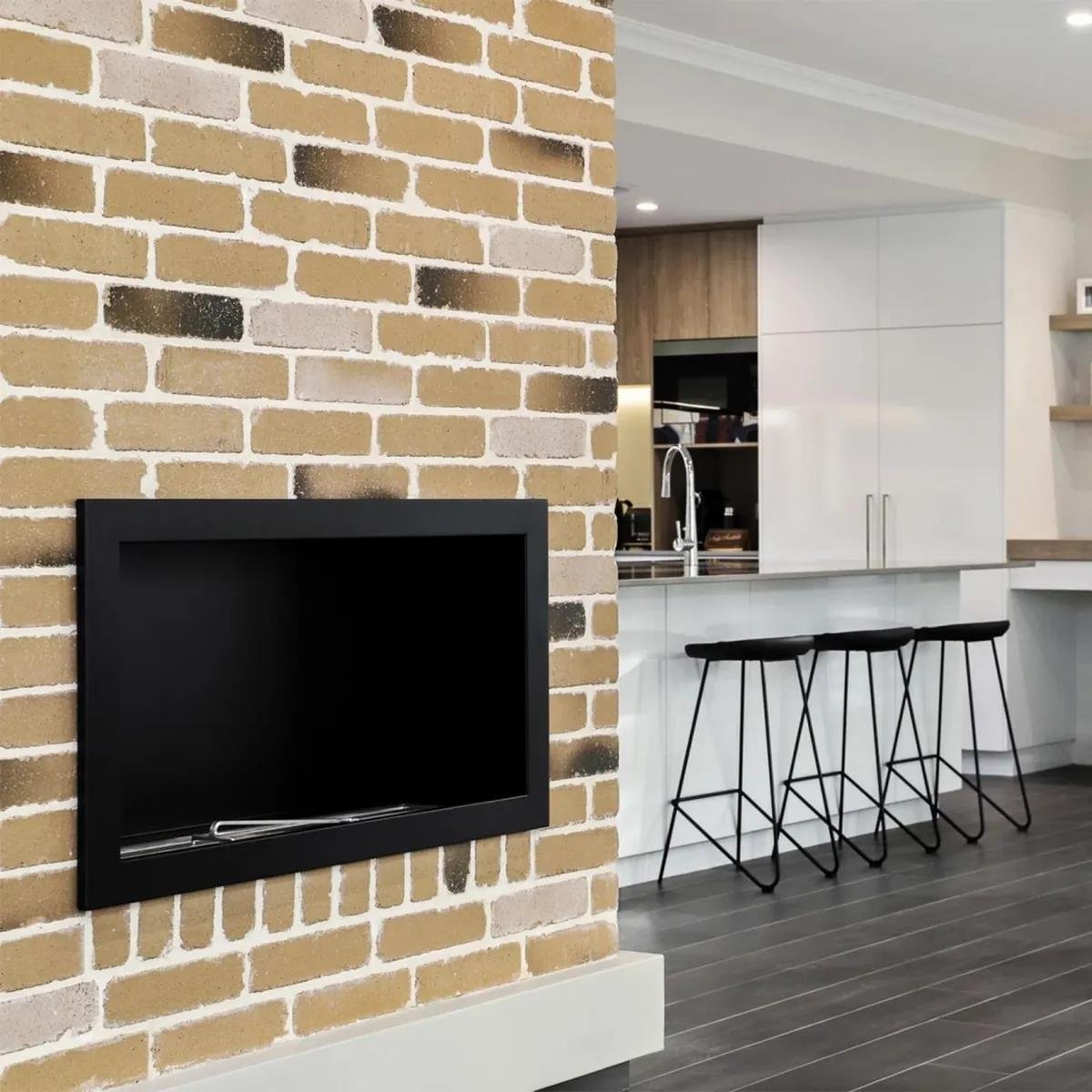 Icon Fires Slimline SFB1350 Schwarz, eleganter Bioethanol-Kamin