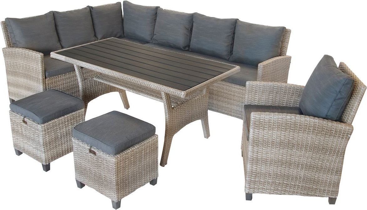 19tlg. Ecklounge Dining-Lounge "Prato" - Grau