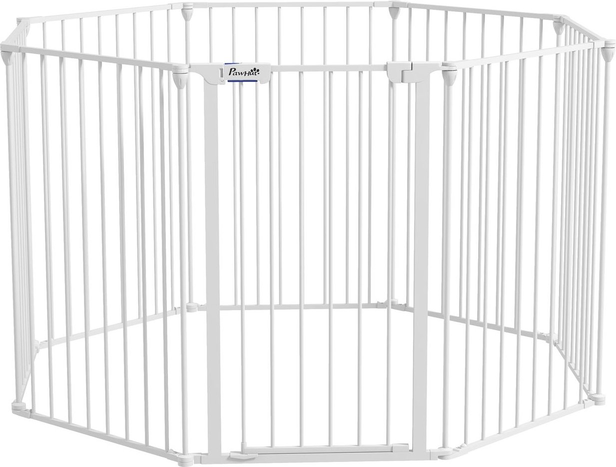 Welpenlaufstall Absperrgitter Faltbar Freilaufgehege mit 8 Platten Stahl