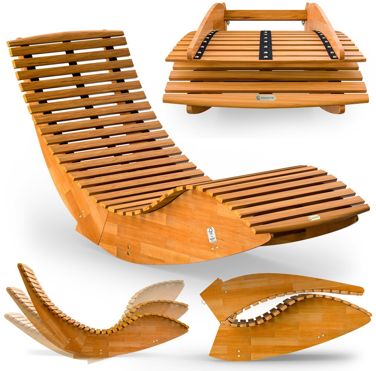 Saunaliege Java aus Akazie, ca.154x60x78cm