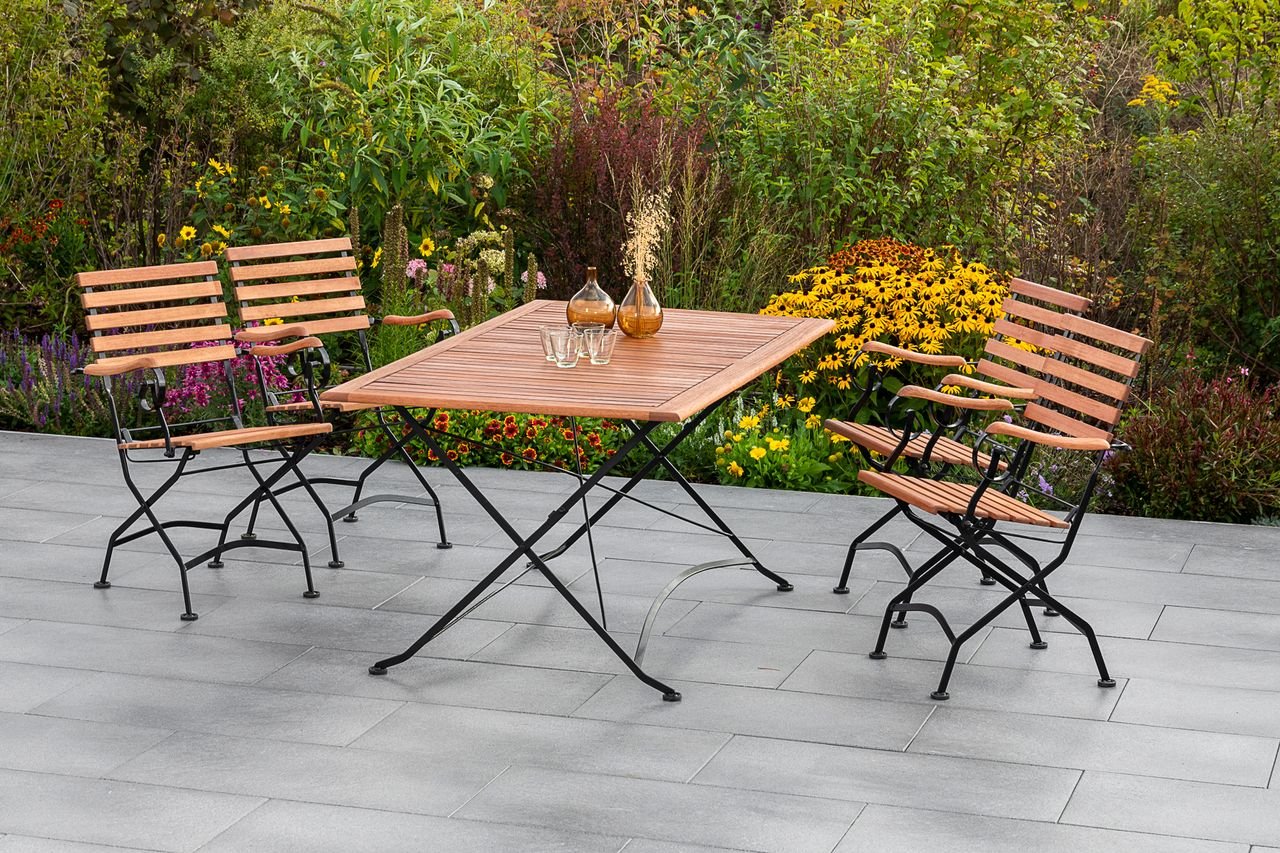 Schlossgarten Set 5tlg. Tisch Klapptisch