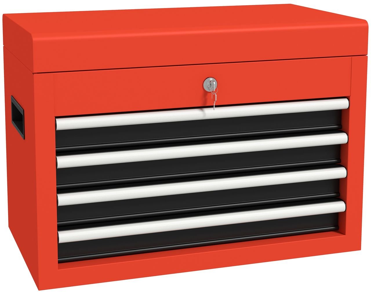 Werkzeugkasten, Werkzeugkoffer, Werkzeugbox mit 4 Schubladen, Stahl, Rot