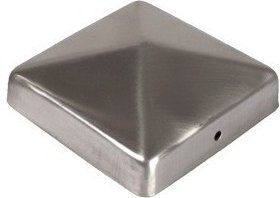 Edelstahl-Pfostenabdeckkappen 4er Set in Pyramide Optik 91x91mm