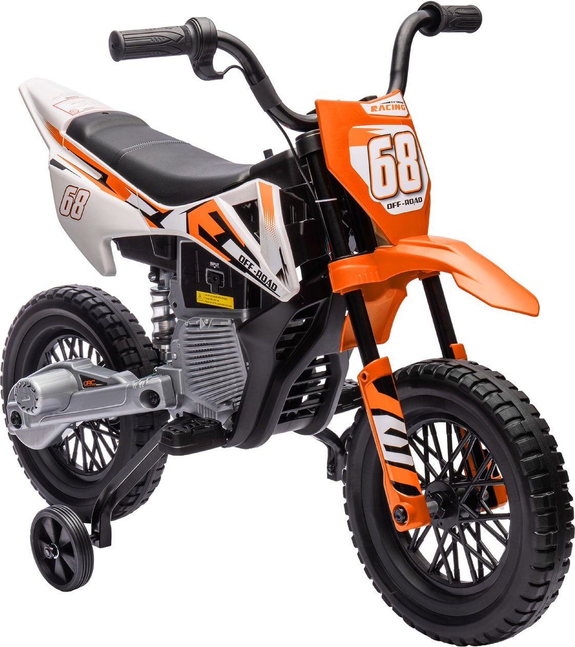 AIYAPLAY Kinder Elektro-Motorrad 12V Kindermotorrad mit Musik, 2,4-5 km/h