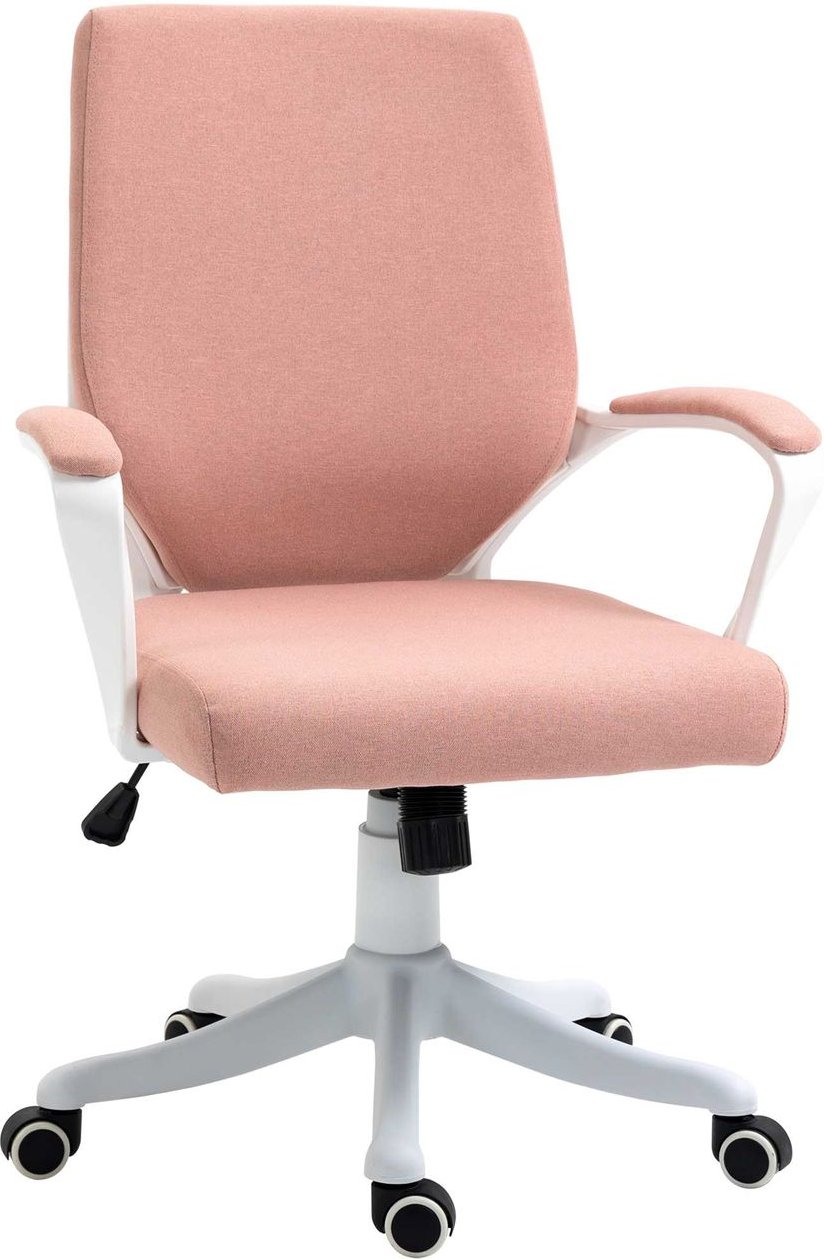 Bürostuhl Schreibtischstuhl Home-Office-Stuhl Rosa+Weiß 62x69x92-102 cm
