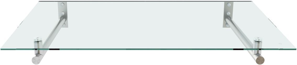 Edelstahlvordach mit Verbundglas, ca. 120 x 80 cm