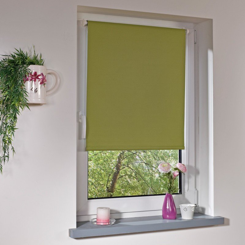 Bella Casa Klemmfix-Rollo Verdunkelung, ca. 150 x 80 cm, grün