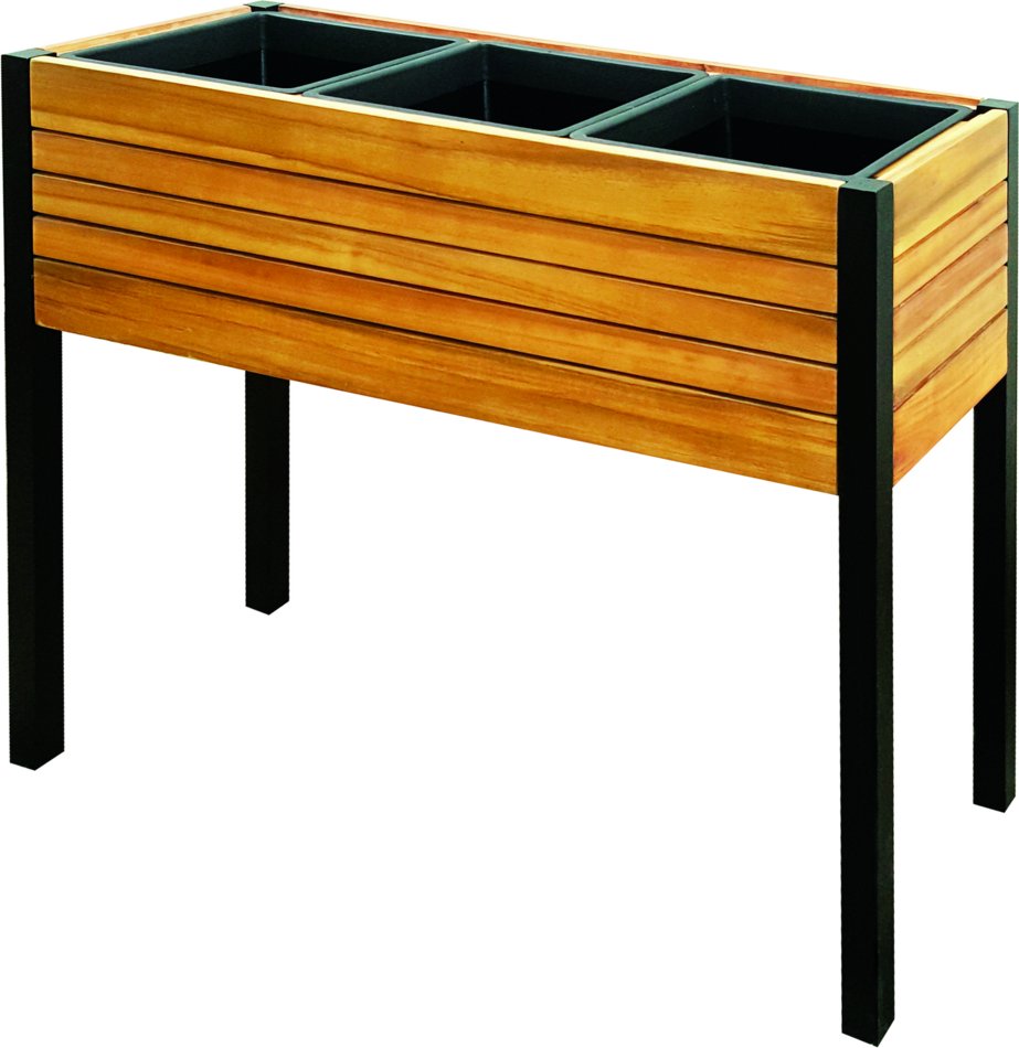 Holz Hochbeet, Pflanzkübel, Blumenkasten, Blumenkübel 30 x 80 x 75 cm FSC braun