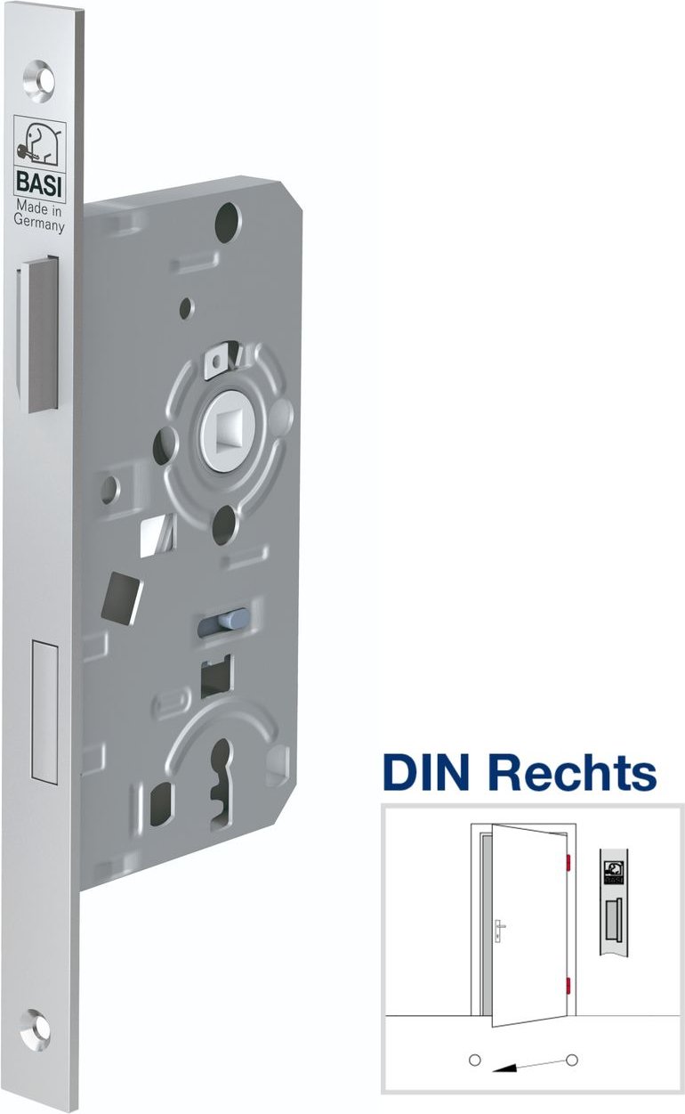 Thumbnail - Einsteck-Zimmertürschloss - ES 921 - Lochung: Buntbart - Stulp käntig - DIN Rechts