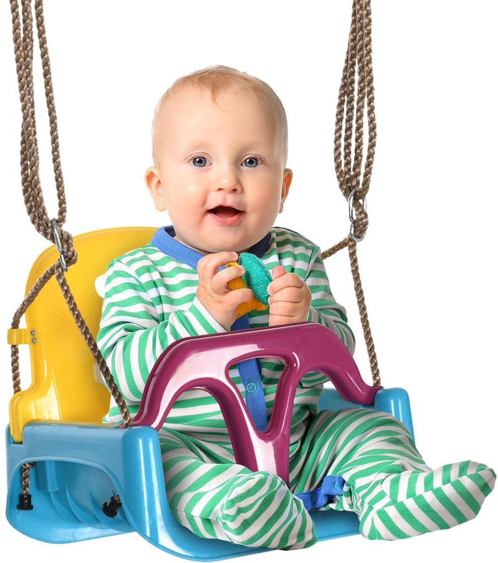 3-in-1 Babyschaukel, Kinderschaukel mit verstellbarem Seil, Blau