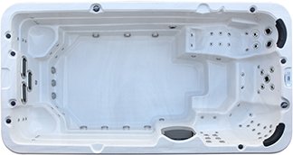 Swim Spa 445x230x131 cm 8 Personen, Wasserfall, UV, Doppelfilter, 5100 L