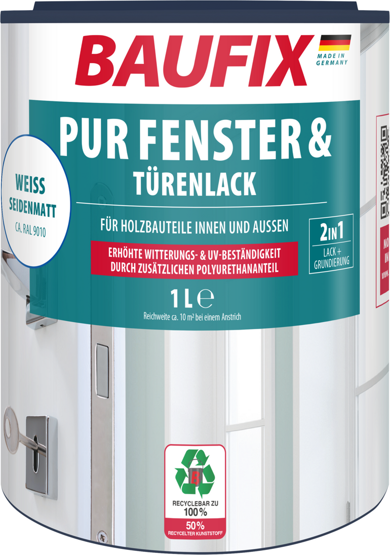 PUR Fenster- & Türenlack weiß seidenmatt