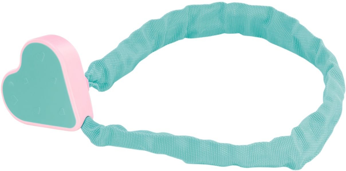 Kettenschloss, inkl. 2 Laser-Cut Schlüssel, Länge: 65 cm, Farbe: türkis, mit Herz-Verschluss