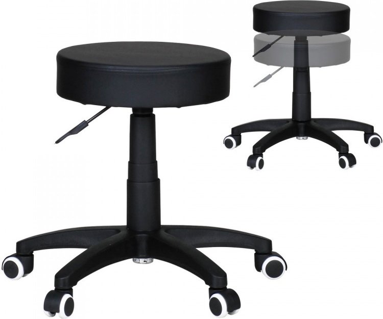 Leon S Arbeitshocker Leder Optik Schwarz